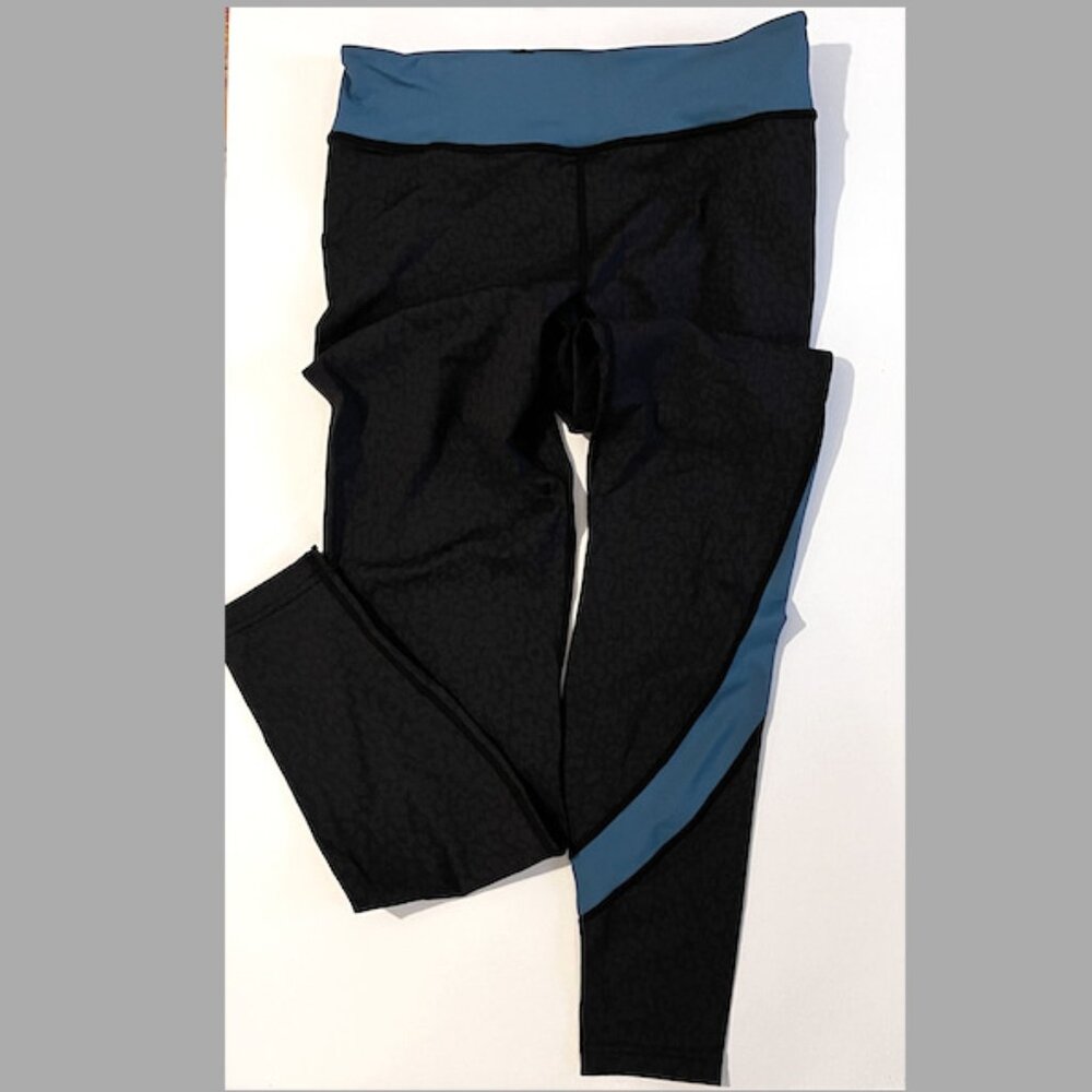 Xcel Teal Blue with Black Animal Print Surf Sport Legging